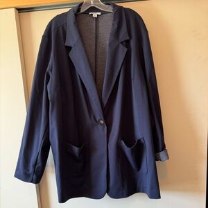 Croft and Barrow navy knit blazer 3x